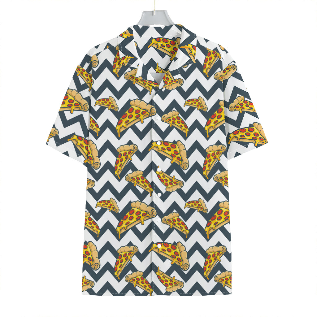 Zigzag Pizza Pattern Print Hawaiian Shirt