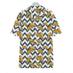 Zigzag Pizza Pattern Print Hawaiian Shirt
