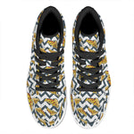 Zigzag Pizza Pattern Print High Top Leather Sneakers
