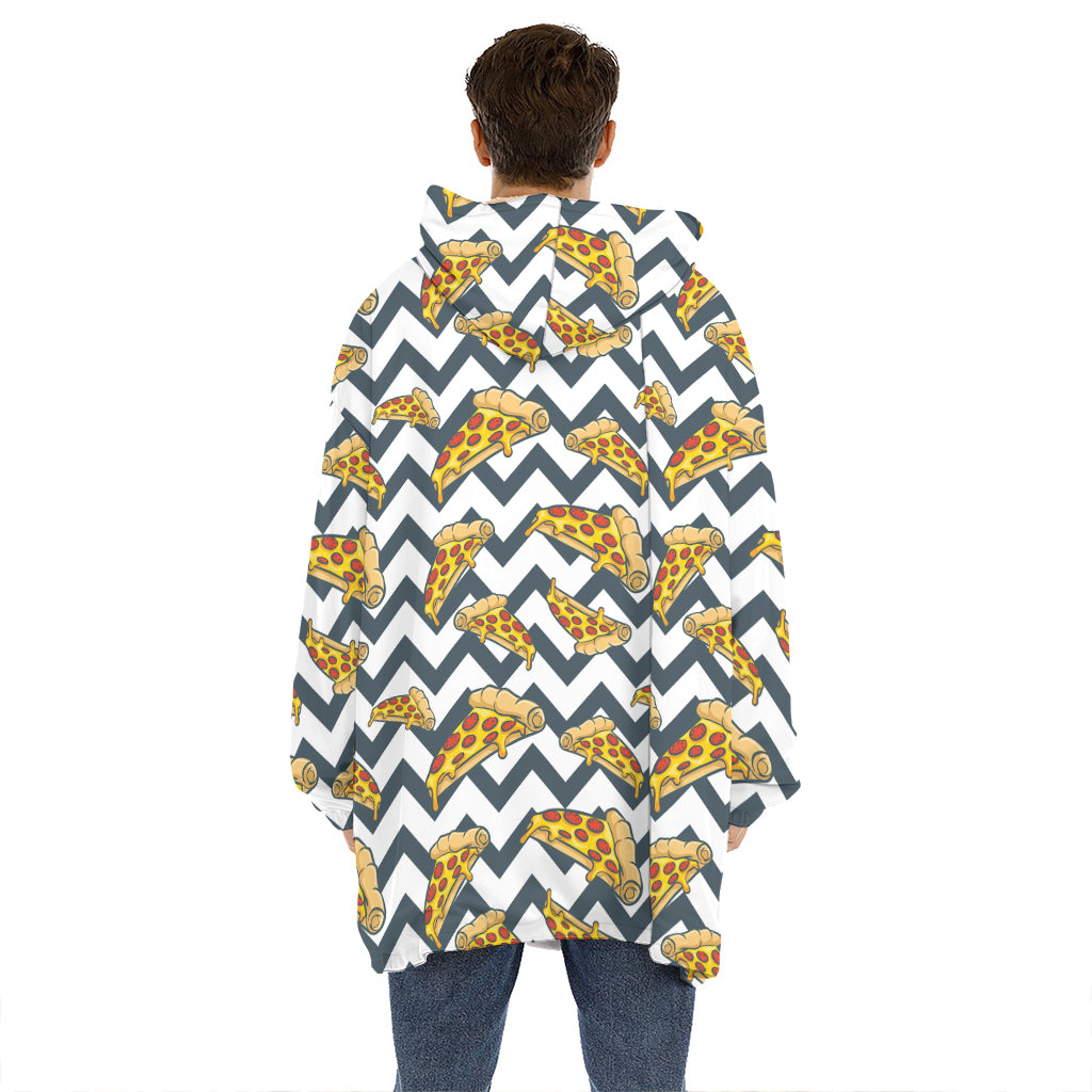 Zigzag Pizza Pattern Print Hoodie Blanket