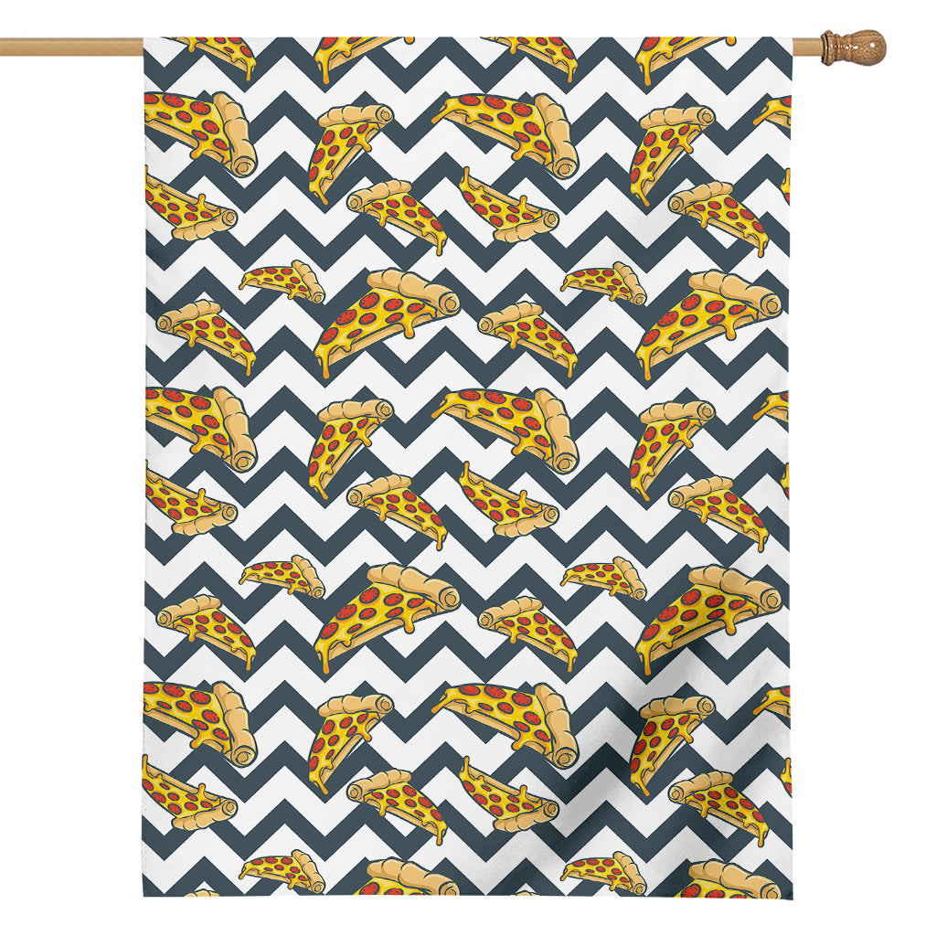 Zigzag Pizza Pattern Print House Flag