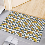 Zigzag Pizza Pattern Print Indoor Door Mat