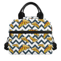 Zigzag Pizza Pattern Print Insulated Lunch Bag