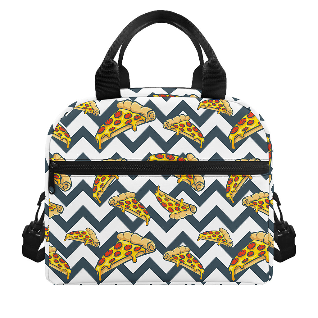 Zigzag Pizza Pattern Print Insulated Lunch Bag