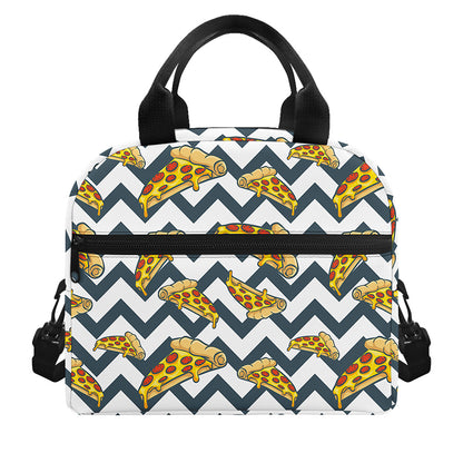 Zigzag Pizza Pattern Print Insulated Lunch Bag