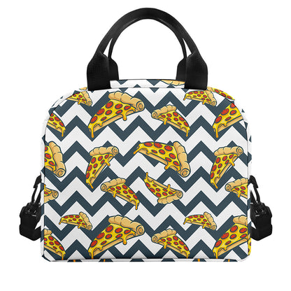 Zigzag Pizza Pattern Print Insulated Lunch Bag