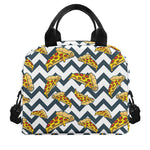 Zigzag Pizza Pattern Print Insulated Lunch Bag
