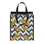 Zigzag Pizza Pattern Print Insulated Lunch Tote