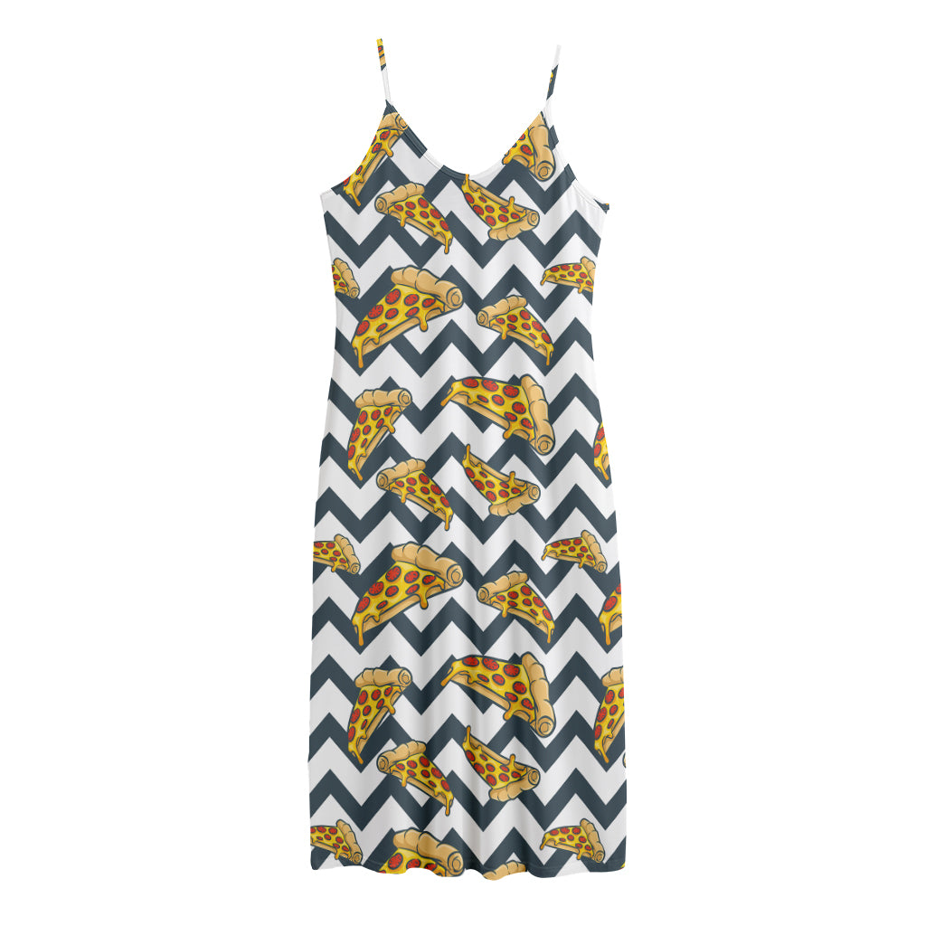 Zigzag Pizza Pattern Print Jersey Midi Cami Dress