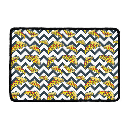 Zigzag Pizza Pattern Print Kitchen Mat