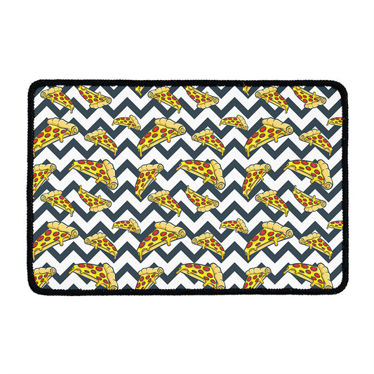 Zigzag Pizza Pattern Print Kitchen Mat