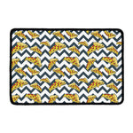 Zigzag Pizza Pattern Print Kitchen Mat