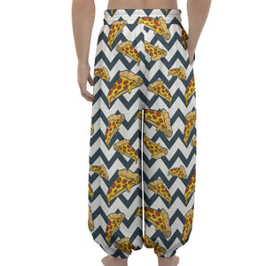 Zigzag Pizza Pattern Print Lantern Pants