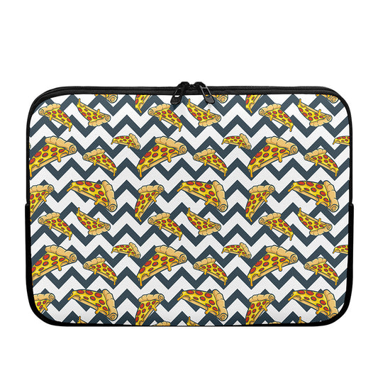 Zigzag Pizza Pattern Print Laptop Sleeve