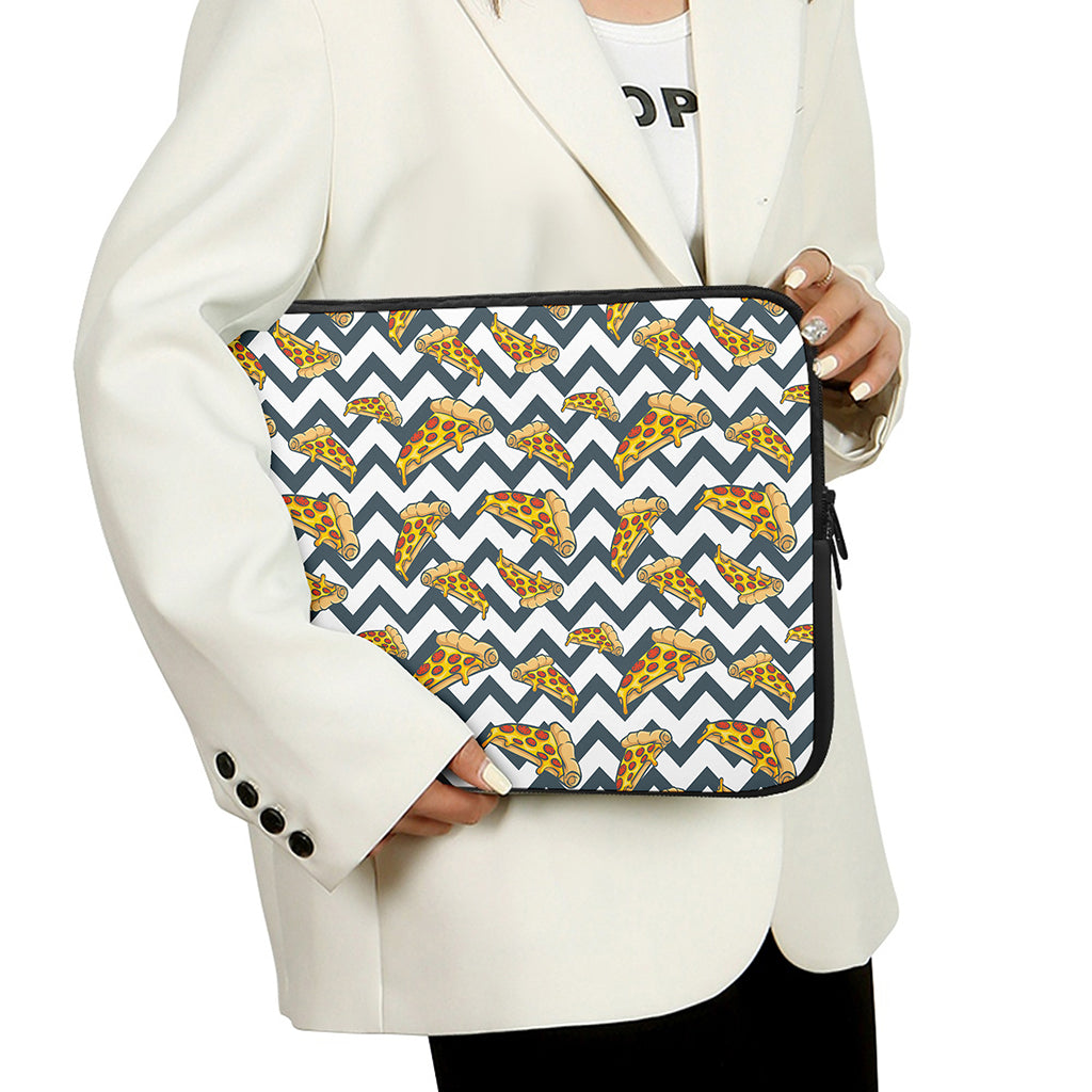 Zigzag Pizza Pattern Print Laptop Sleeve