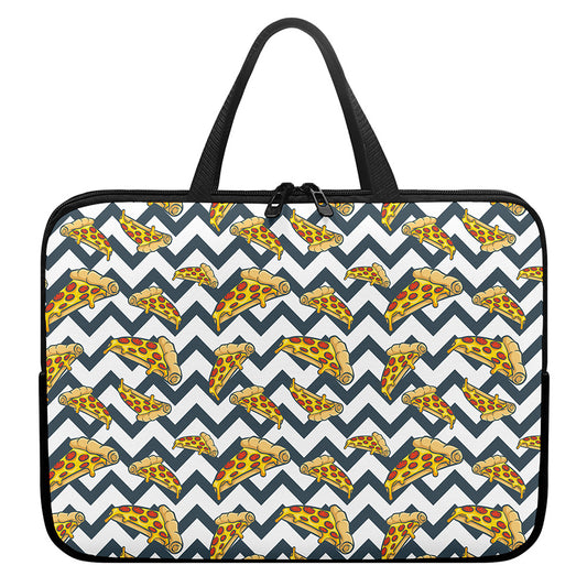 Zigzag Pizza Pattern Print Laptop Sleeve With Handle