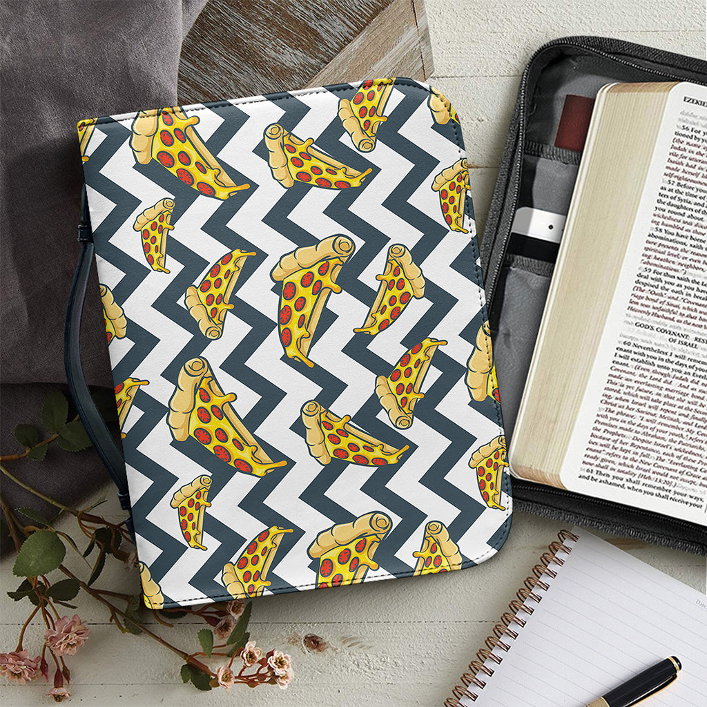 Zigzag Pizza Pattern Print Leather Bible Cover
