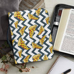 Zigzag Pizza Pattern Print Leather Bible Cover