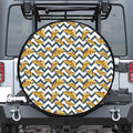 Zigzag Pizza Pattern Print Leather Spare Tire Cover