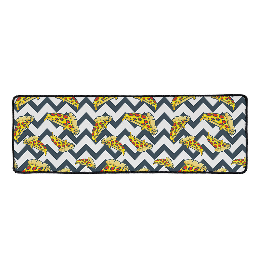 Zigzag Pizza Pattern Print Long Kitchen Mat