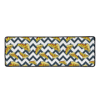 Zigzag Pizza Pattern Print Long Kitchen Mat