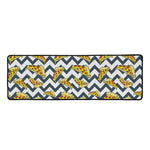 Zigzag Pizza Pattern Print Long Kitchen Mat