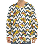 Zigzag Pizza Pattern Print Long Sleeve Baseball Jersey