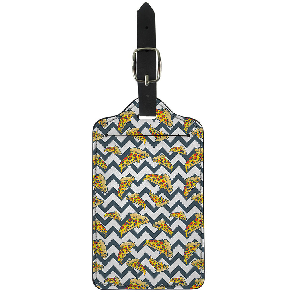 Zigzag Pizza Pattern Print Luggage Tag