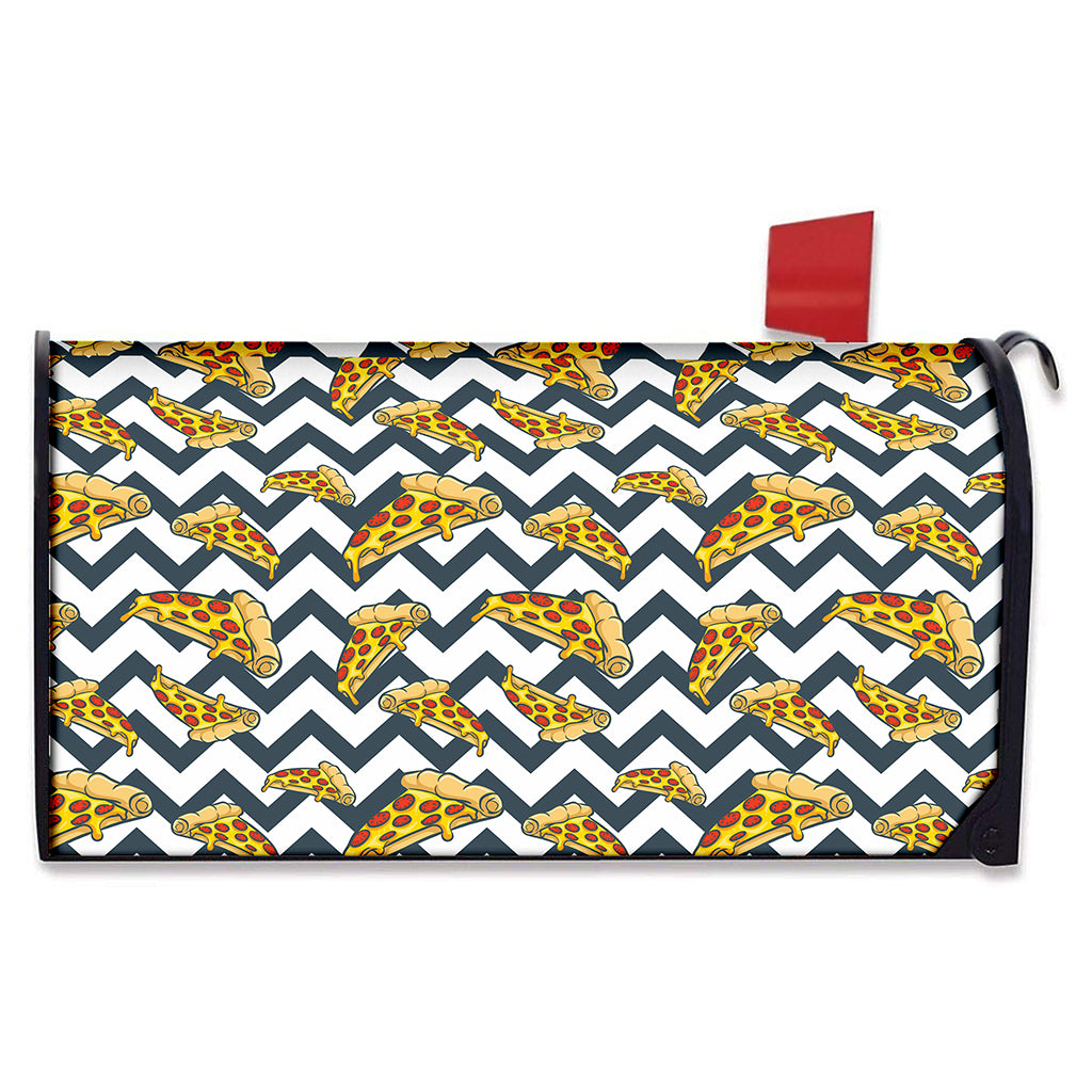 Zigzag Pizza Pattern Print Mailbox Cover