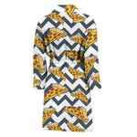 Zigzag Pizza Pattern Print Men's Bathrobe