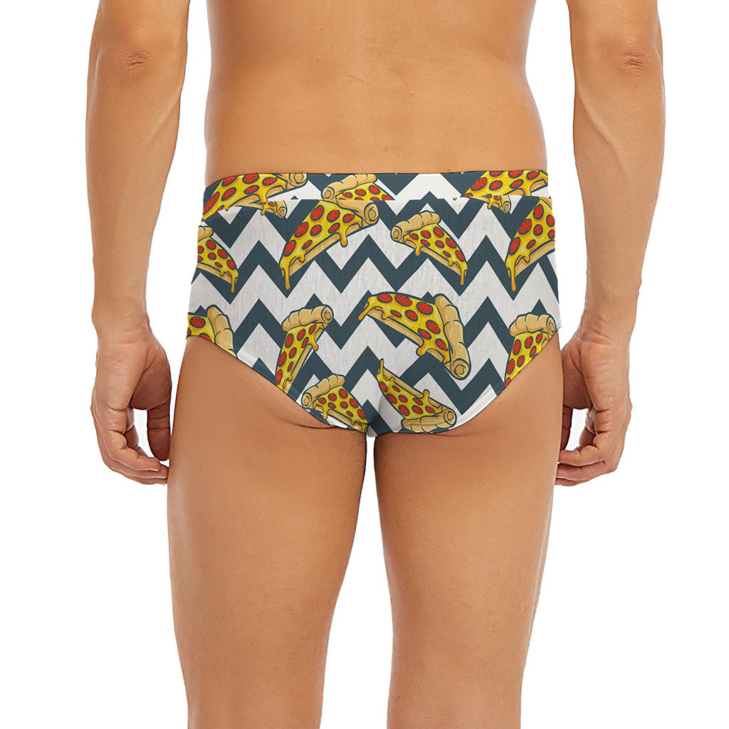 Zigzag Pizza Pattern Print Men's Briefs