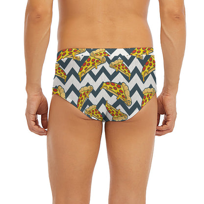 Zigzag Pizza Pattern Print Men's Briefs