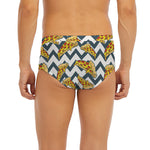 Zigzag Pizza Pattern Print Men's Briefs