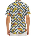 Zigzag Pizza Pattern Print Men's Deep V-Neck Shirt