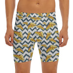 Zigzag Pizza Pattern Print Men's Long Boxer Briefs