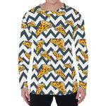 Zigzag Pizza Pattern Print Men's Long Sleeve T-Shirt