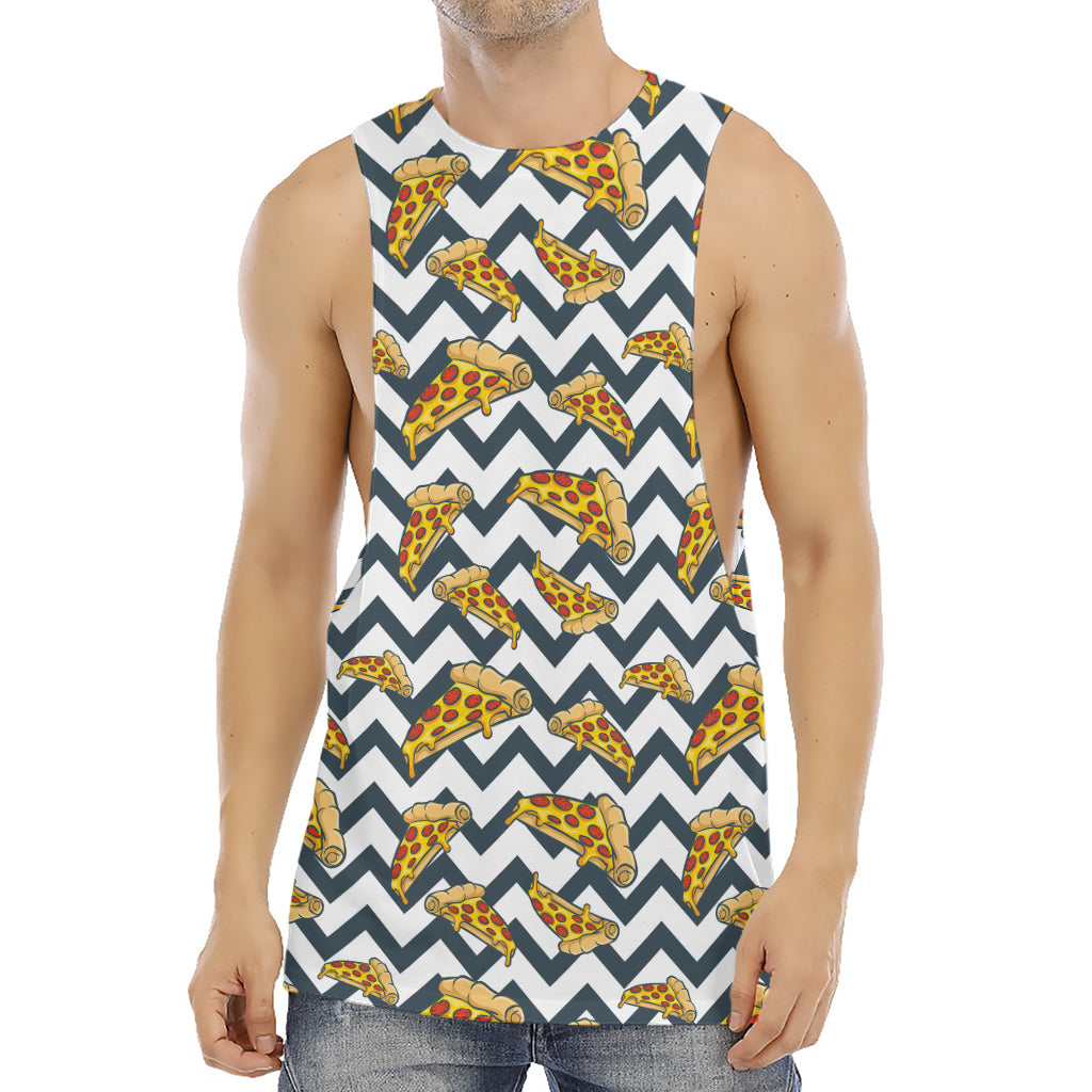 Zigzag Pizza Pattern Print Men's Muscle Tank Top