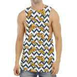 Zigzag Pizza Pattern Print Men's Muscle Tank Top