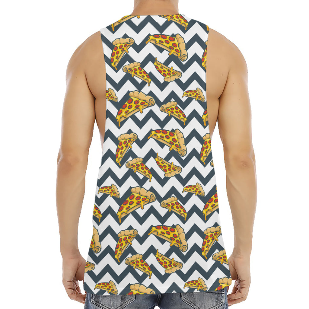 Zigzag Pizza Pattern Print Men's Muscle Tank Top