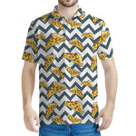Zigzag Pizza Pattern Print Men's Polo Shirt