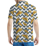 Zigzag Pizza Pattern Print Men's Polo Shirt