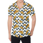 Zigzag Pizza Pattern Print Men's Shirt