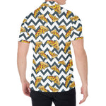 Zigzag Pizza Pattern Print Men's Shirt