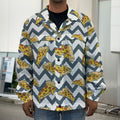 Zigzag Pizza Pattern Print Men's Shirt Jacket