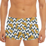 Zigzag Pizza Pattern Print Men's Short Boxer Briefs