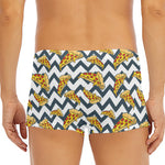 Zigzag Pizza Pattern Print Men's Short Boxer Briefs