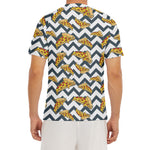 Zigzag Pizza Pattern Print Men's Short Sleeve Rash Guard