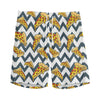 Zigzag Pizza Pattern Print Men's Sports Shorts