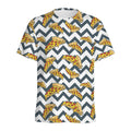 Zigzag Pizza Pattern Print Men's Athletic T-Shirt