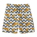 Zigzag Pizza Pattern Print Men's Swim Trunks